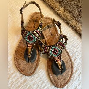 Francescas Sandles with Wood Beading size 9